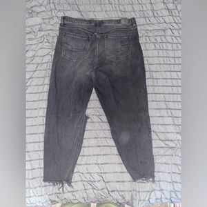 American Eagle Distressed Ultra High Waist Black Jeans, Size: US 14